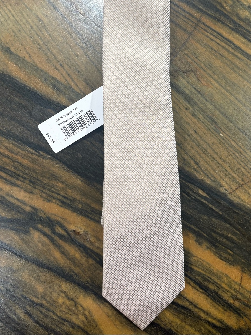 Calvin Klein Light Tan Textured Tie